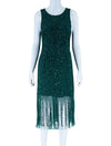 Adrianna Papell Emerald Sequin Cocktail Dress