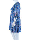 Adrianna Papell Blue Floral Printed Dress