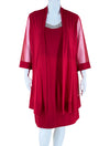 R&amp;M Richards Red Embellished 2PC Dress