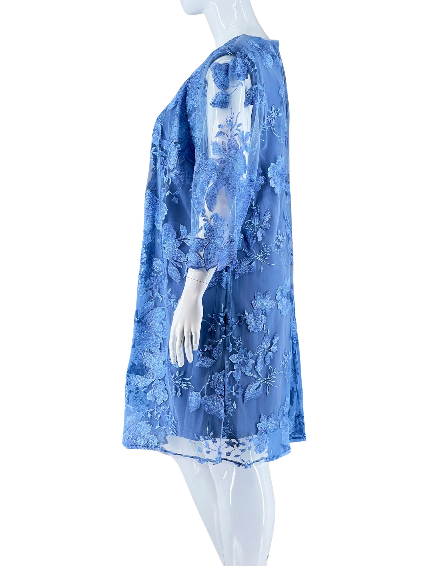Alex Evening Pastel Blue Lace Dress