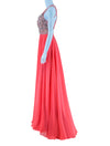 Cinderella Divine Beaded Coral Evening Gown