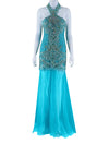 Jovani Embellished Halter Mermaid Evening Gown