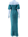 Aidan Mattox Green Column Evening Gown