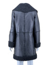 Elie Tahari Black Shearling  Faux Leather Coat