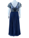 JS Collections Floral Pleated Evening Gown