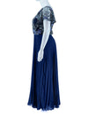 JS Collections Floral Pleated Evening Gown
