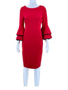 Calvin Klein Red Bell Sleeve Dress