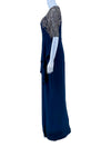 Adrianna Papell Navy Embellished Evening Gown